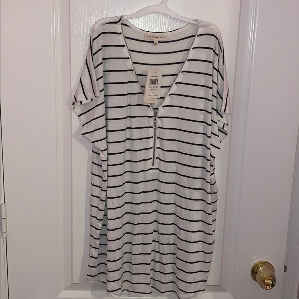 Stripped white and black shirt